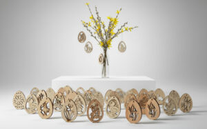 Drechslerei Reiter - Osterzauber fürs Zuhause- fein gelaserter Osterschmuck für Ihren Osterstrauch