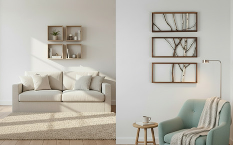 Wanddeko mit Ästen – natürliche Holz Wandbilder im modernen Wohnstil