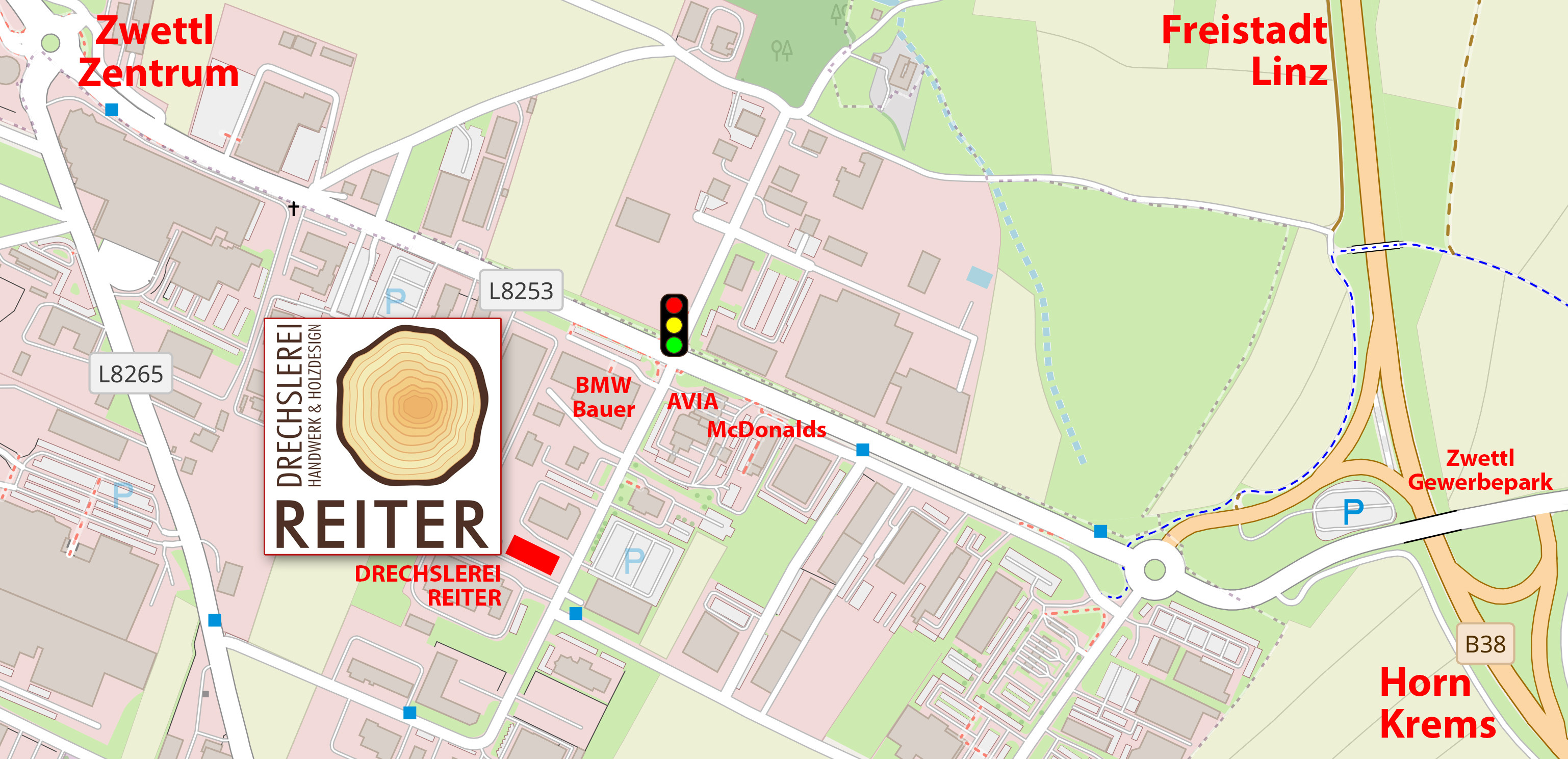 Drechslerei Reiter Anfahrtsplan OpenStreetMap Handwerk & Holzdesign