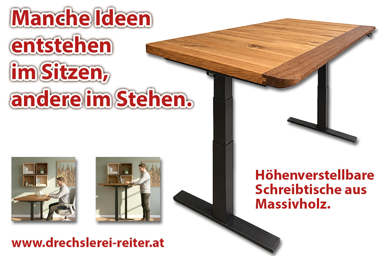 Drechslerei Reiter Hoehenverstellbarer Schreibtisch Handwerk & Holzdesign